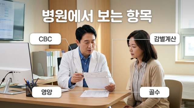 백혈구 수치 낮을 때 CBC 재검 백혈구 감별계산 골수 검사