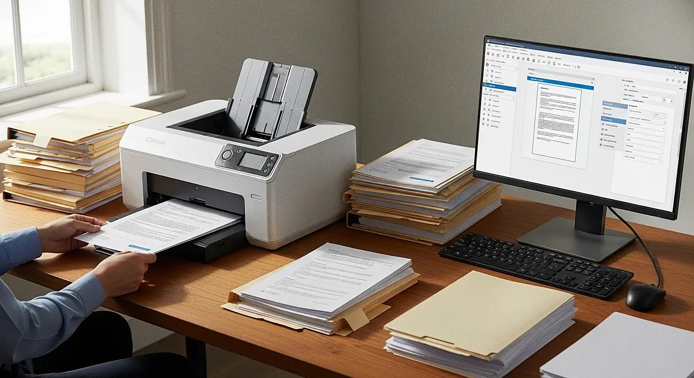 서류처리하는 이미지