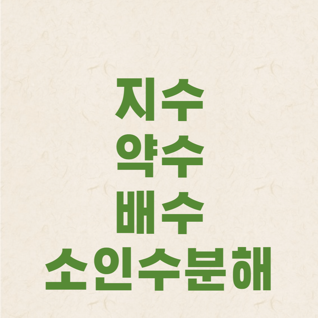 2강 지수, 약수, 배수, 소인수 분해