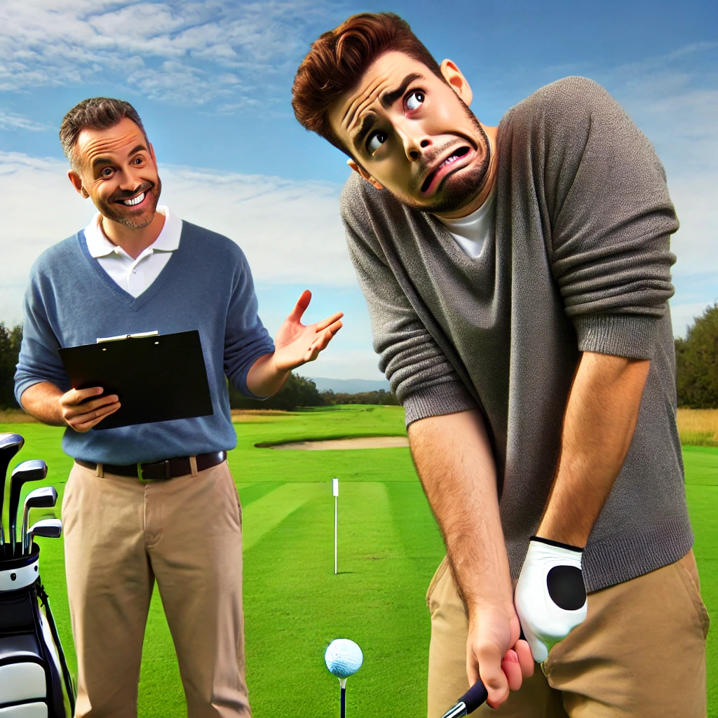 골프 초보가 실수하는 사진