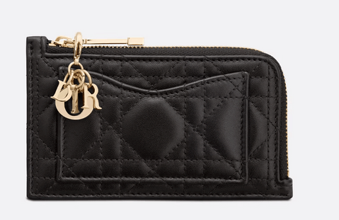 디올 Lady Dior Cosmos 지퍼 카드 지갑 앞면