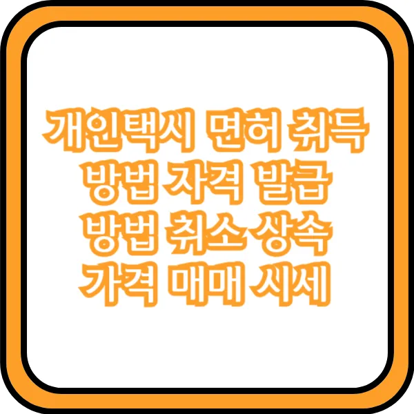 개인택시 면허