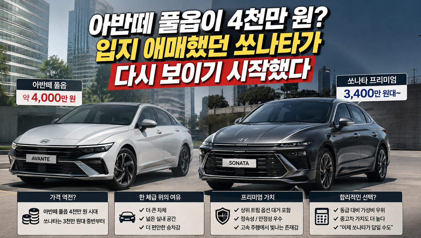 쏘나타가 답이었다: 아반떼 4천만 원 시대 완벽 정리