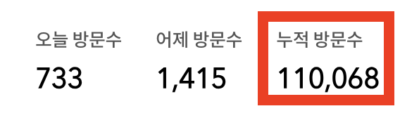 [공지] 누적 방문자 수 11만 돌파