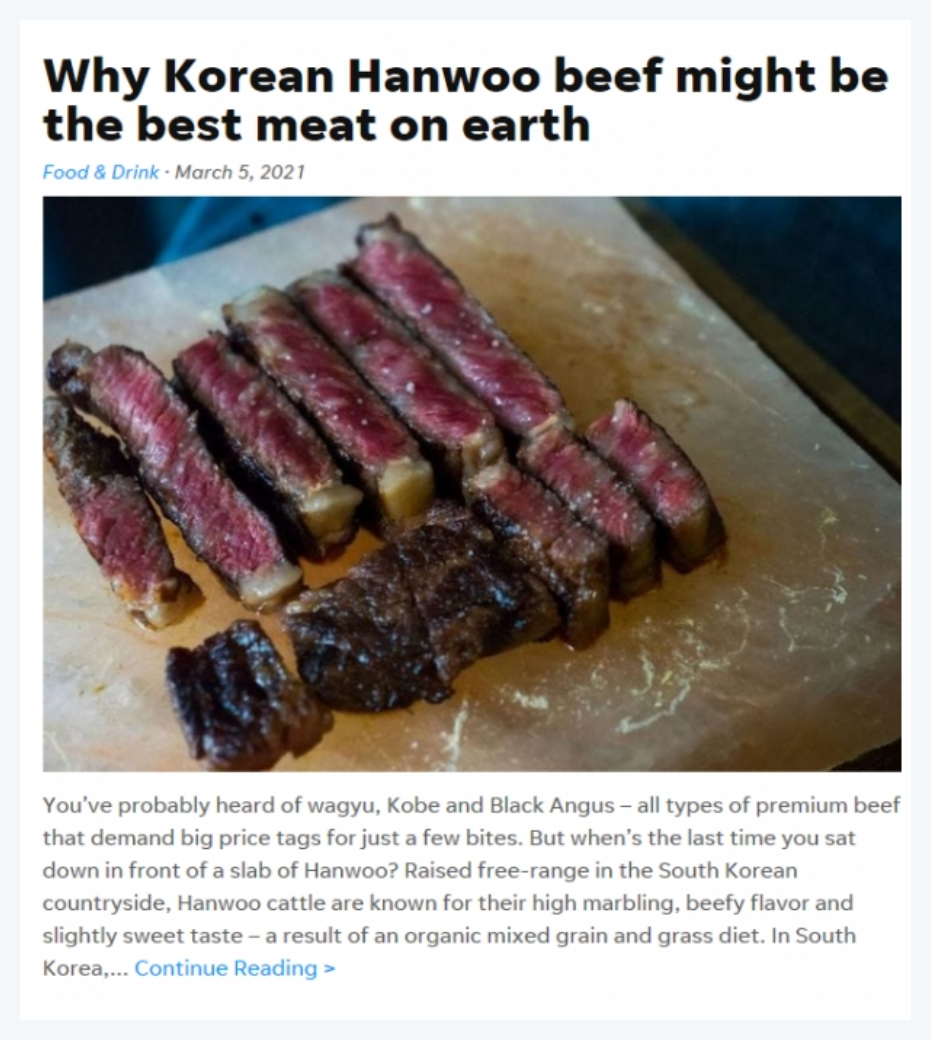 USA 투데이, 한우