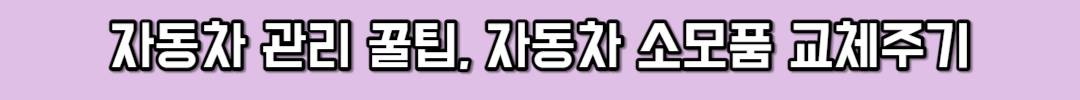 자동차 관리 꿀팁, 자동차 소모품 교체주기