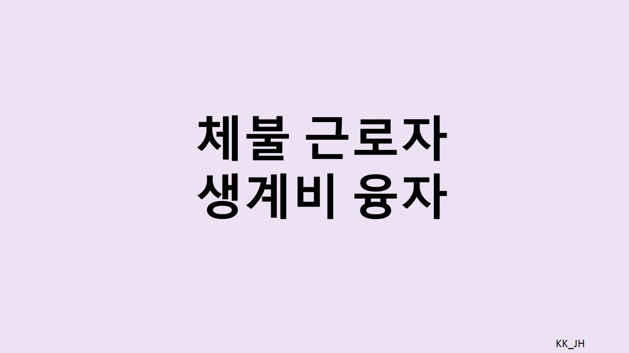 고용노동부 지원제도: 체불 근로자 생계비 융자 가이드