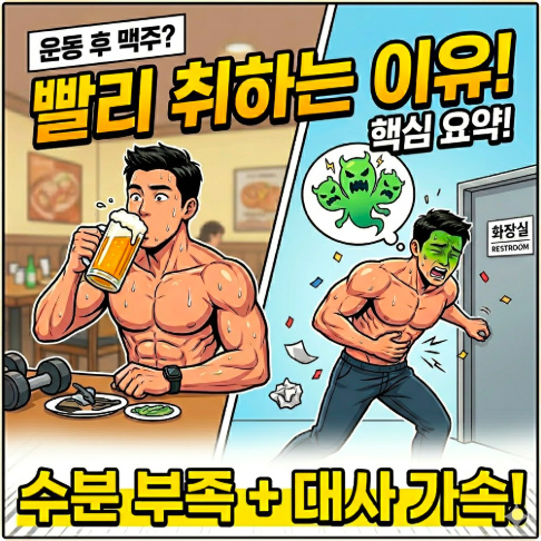 운동 후에 술을 마시면 더 빨리 취하는 이유