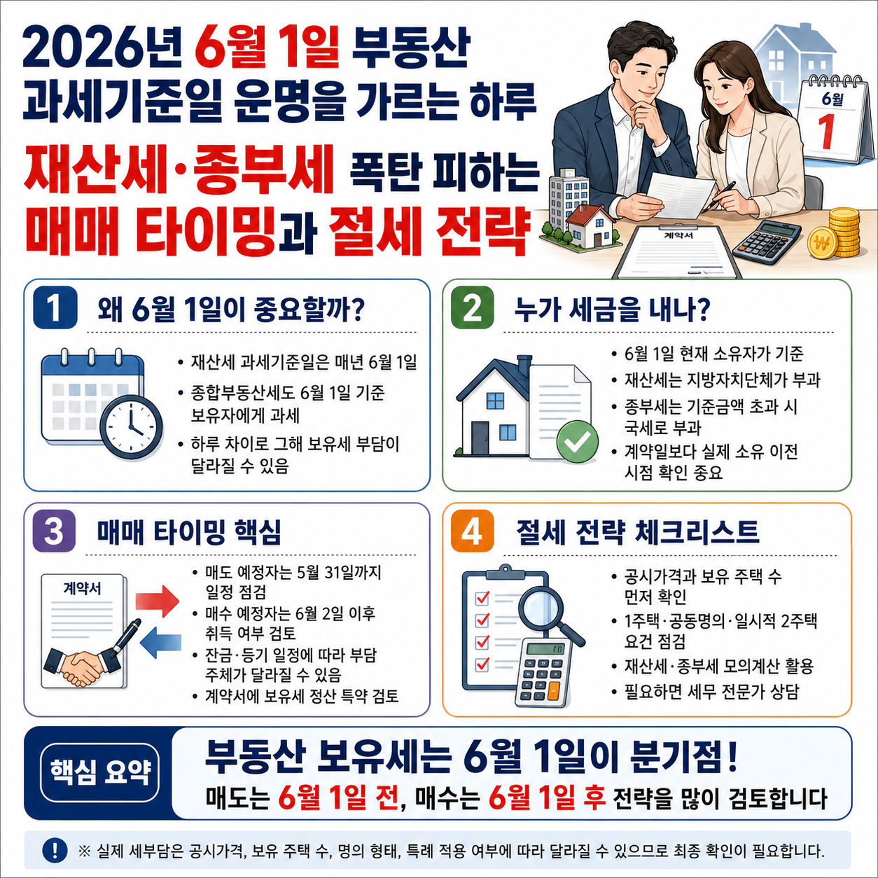2026년 6월 1일 부동산 과세기준일 운명을 가르는 하루: 재산세&middot;종부세 폭탄 피하는 매매 타이밍과 절세 전략 총정리