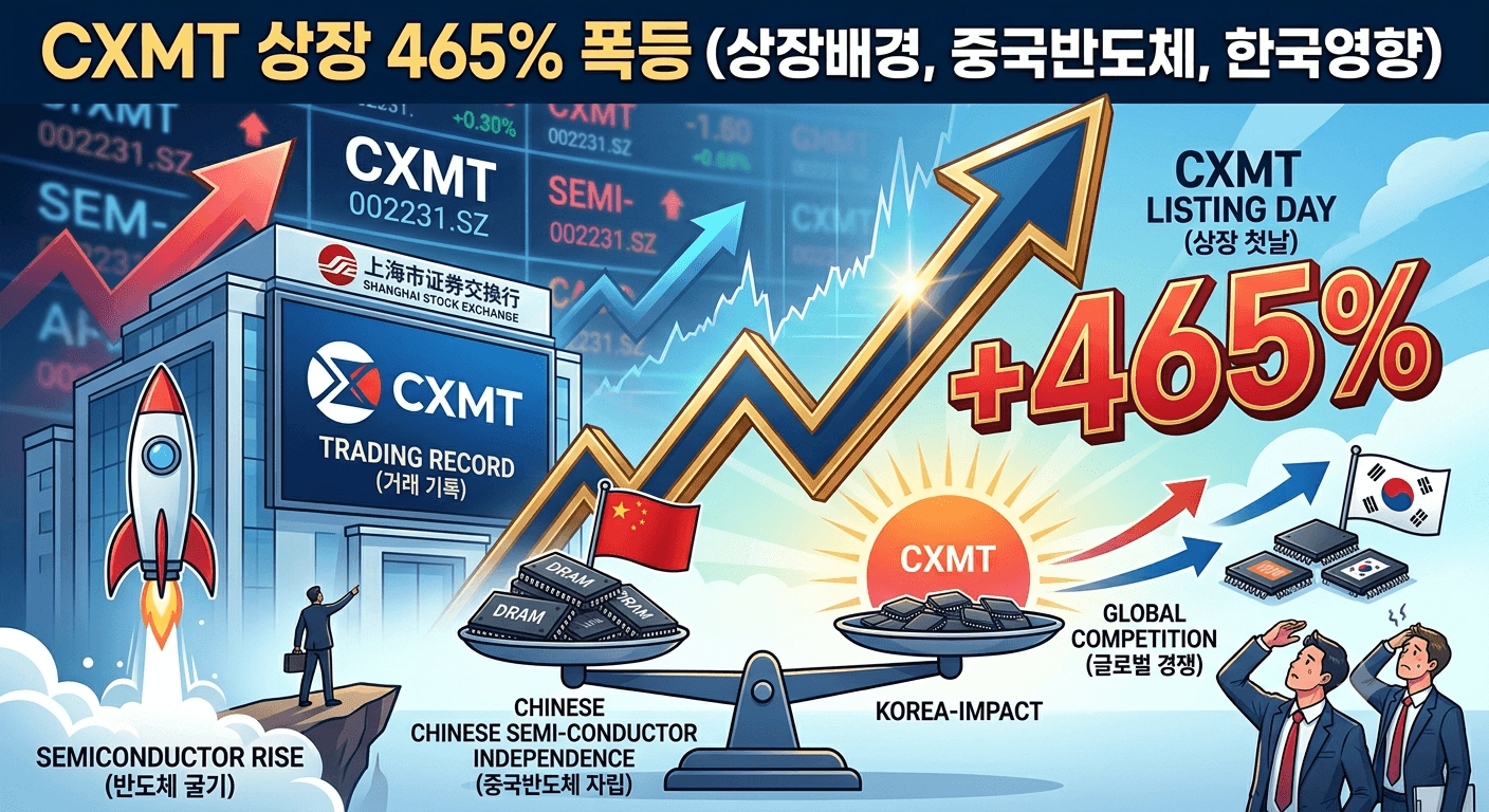 중국의 창신메모리 상장첫날 주가 465% 상승
