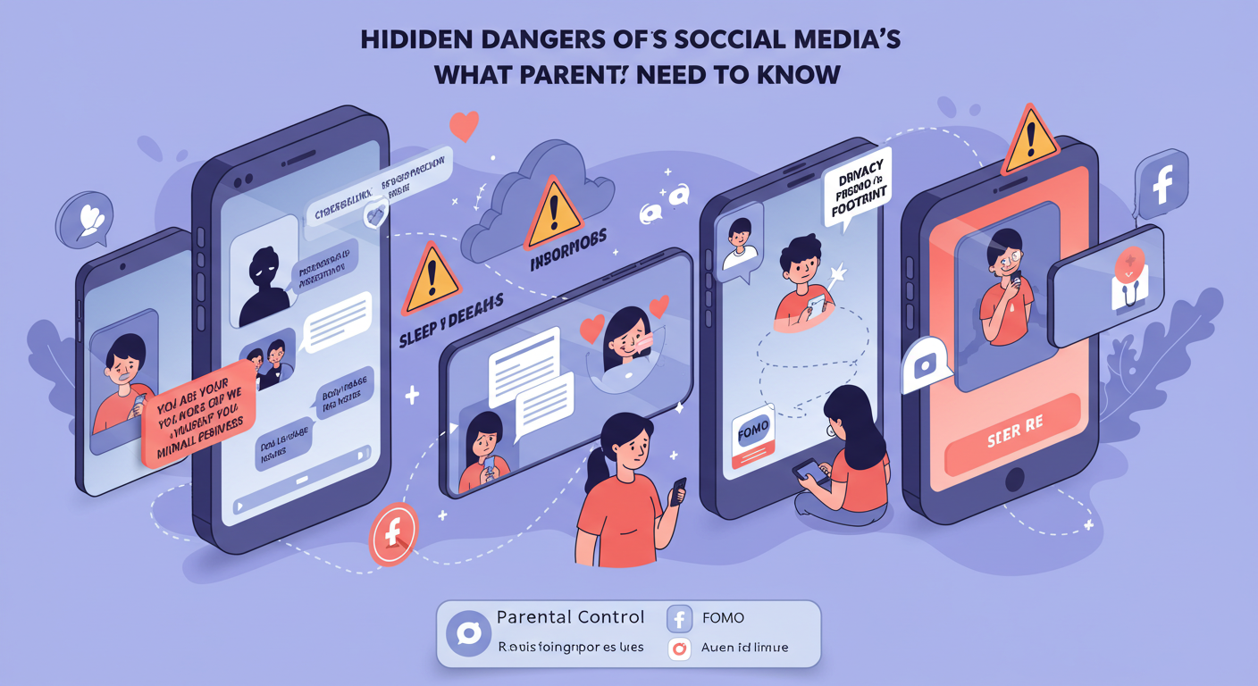 자녀의 SNS 사용 관련 그림