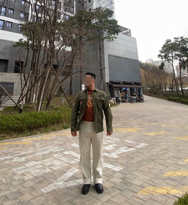 데일리룩('26. 4. 8.)논스탁 OG-107 복각패치 워크셔츠, 비전스트릿웨어 빈티지 티셔츠, 무신사스탠다드 레플리카 퍼티그 팬츠 오어슬로우ST, 닥터마틴 2976 첼시부츠