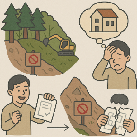 산림토지 낙찰 급경사지 복구불가 후회