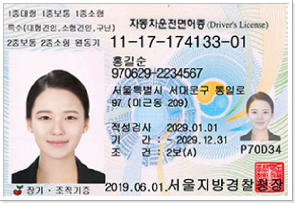 운전면허증-견본