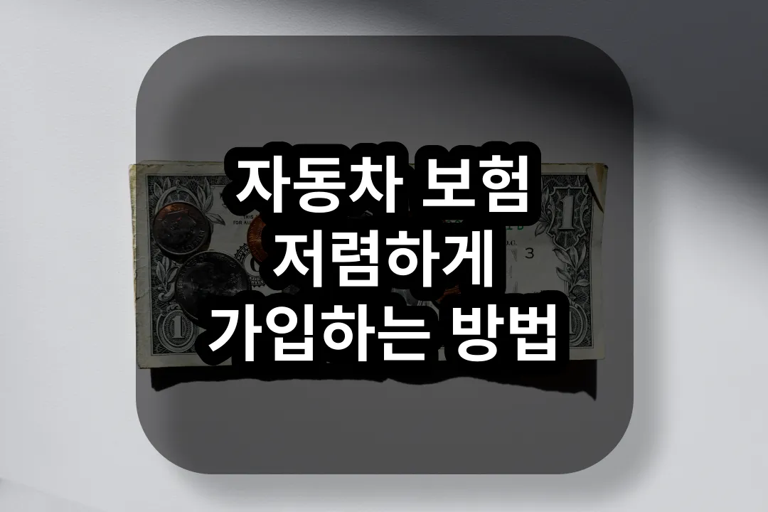 자동차 보험 저렴하게 가입하는 방법