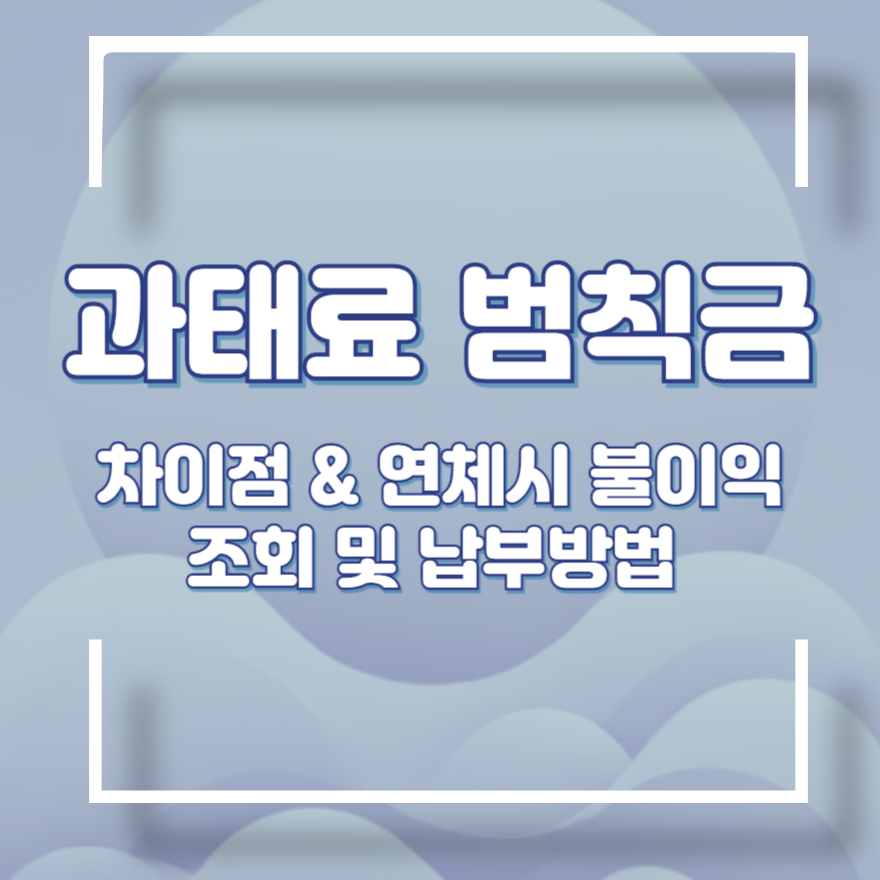 과태료 범칙금 차이