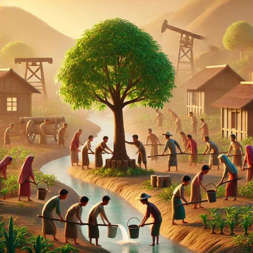 마을 사람들과 나무를 살리기 위한 노력