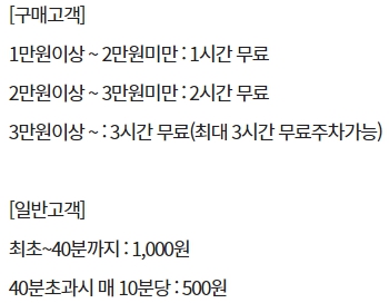 이마트 부천점 주차요금