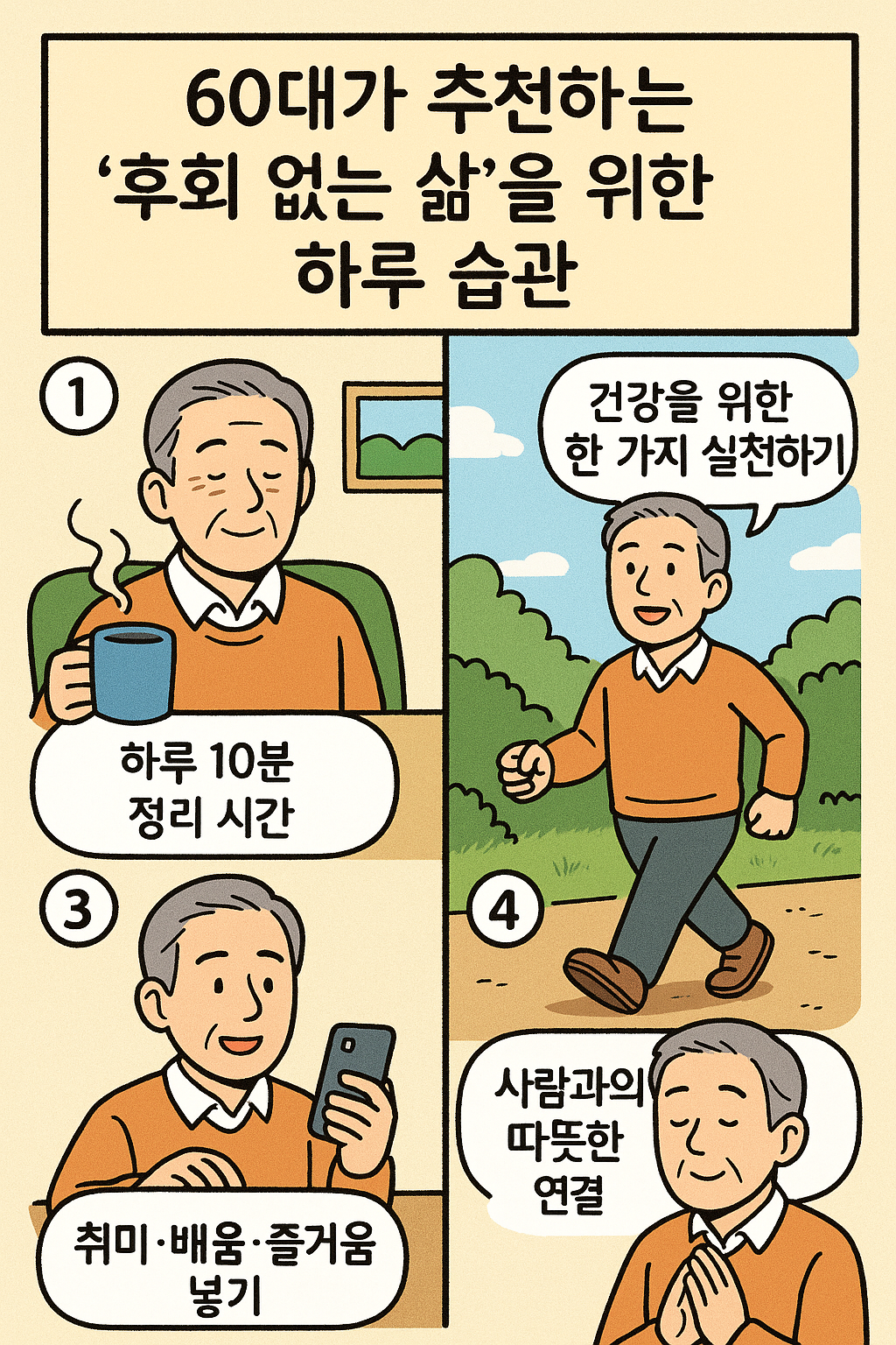60대가 추천하는 &lsquo;후회 없는 삶&rsquo;을 위한 하루 습관