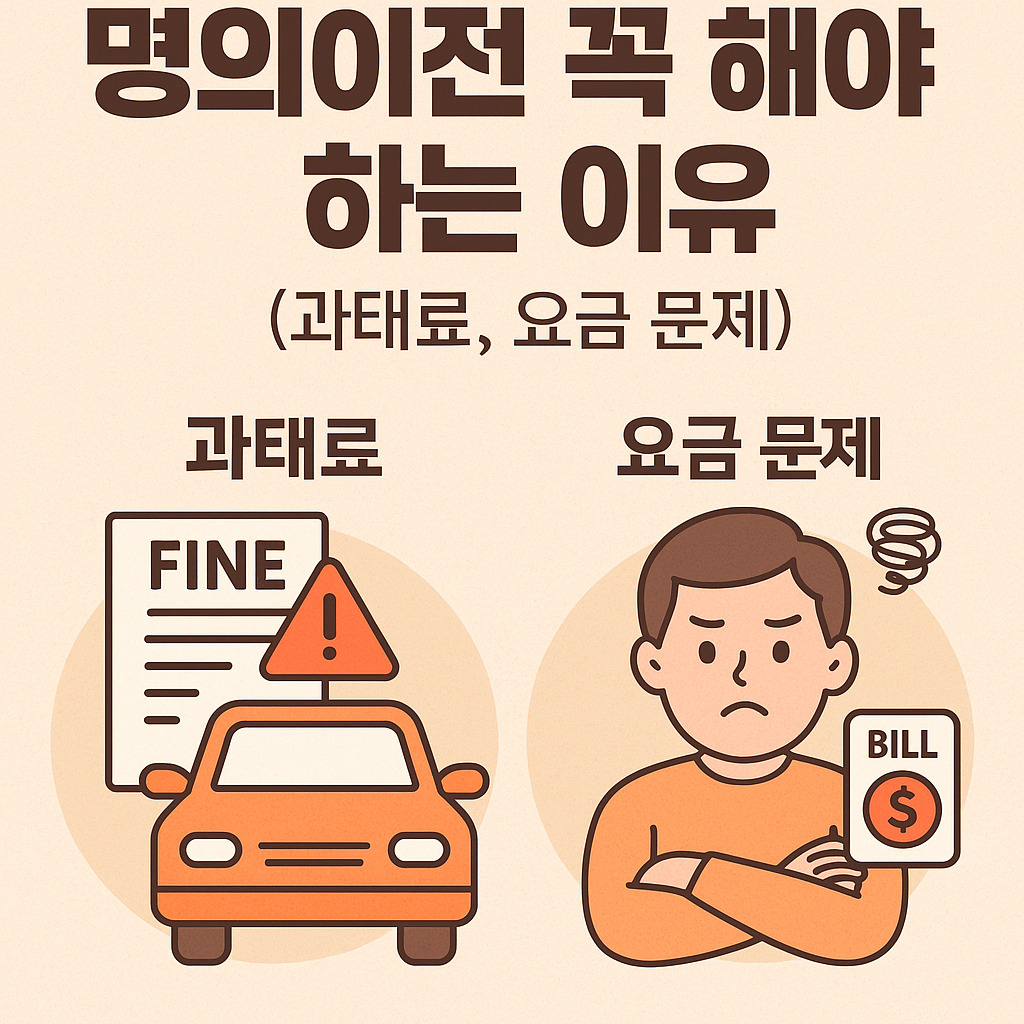 명의이전 꼭 해야 하는 이유 (과태료, 요금 문제)