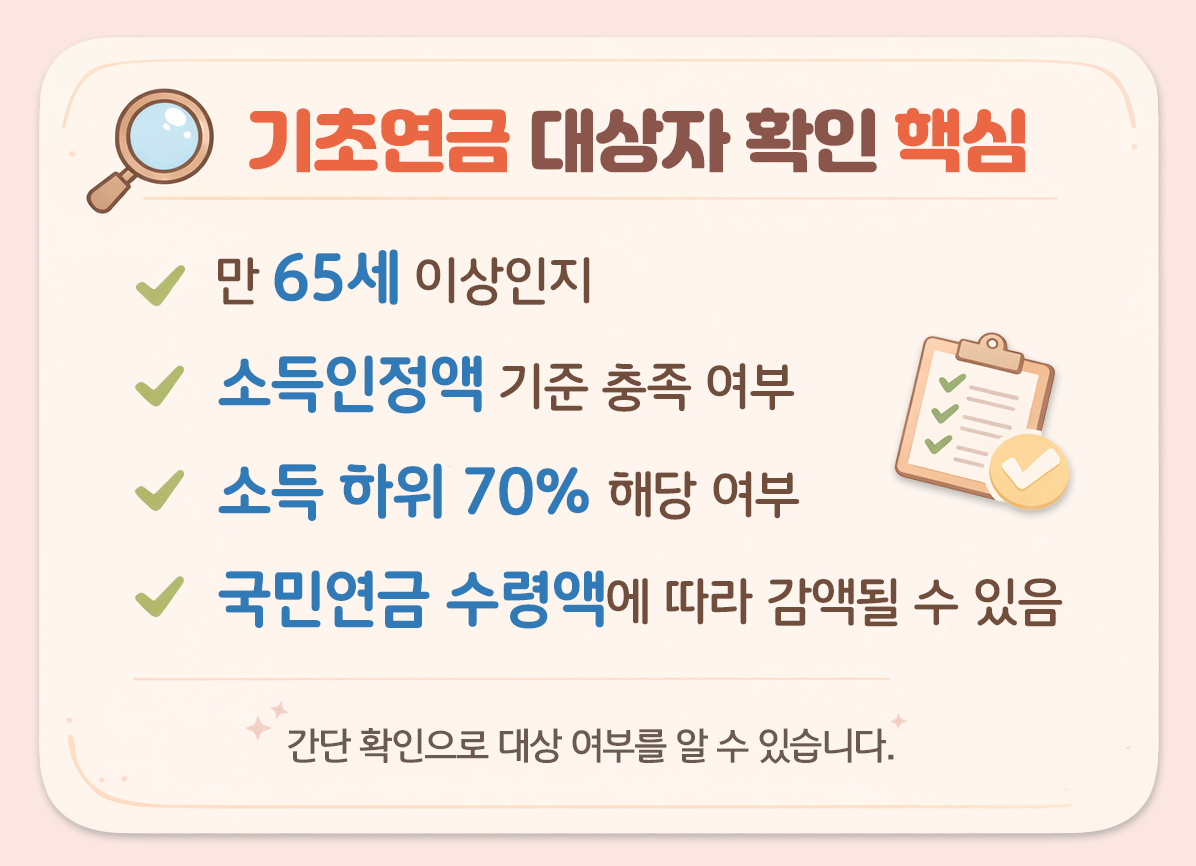 기초연금 대상자 확인 핵심 정리