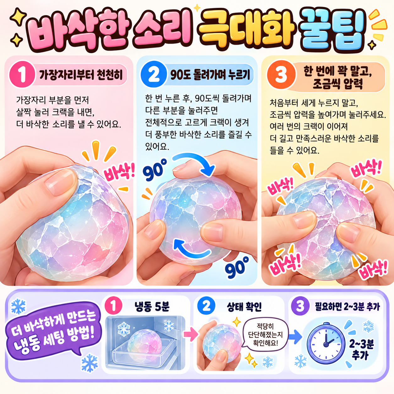 왁뿌볼 냉동실 몇분 ASMR 꿀팁