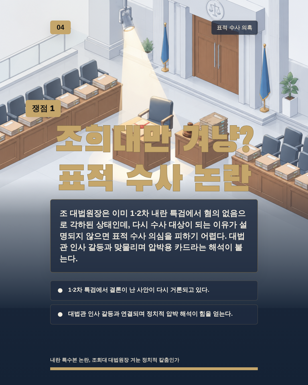 조희대만 겨냥? 표적 수사 논란