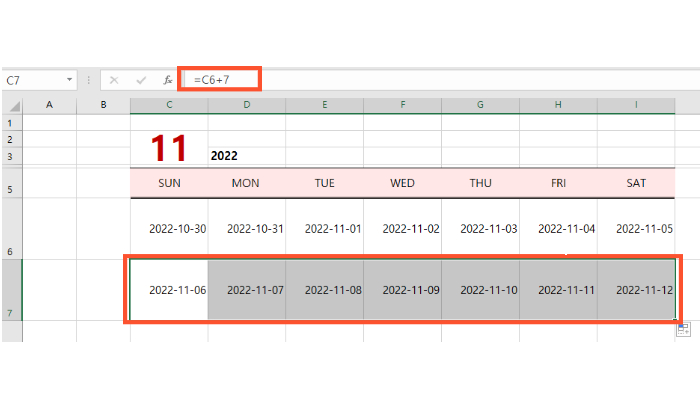 엑셀 달력 만들기