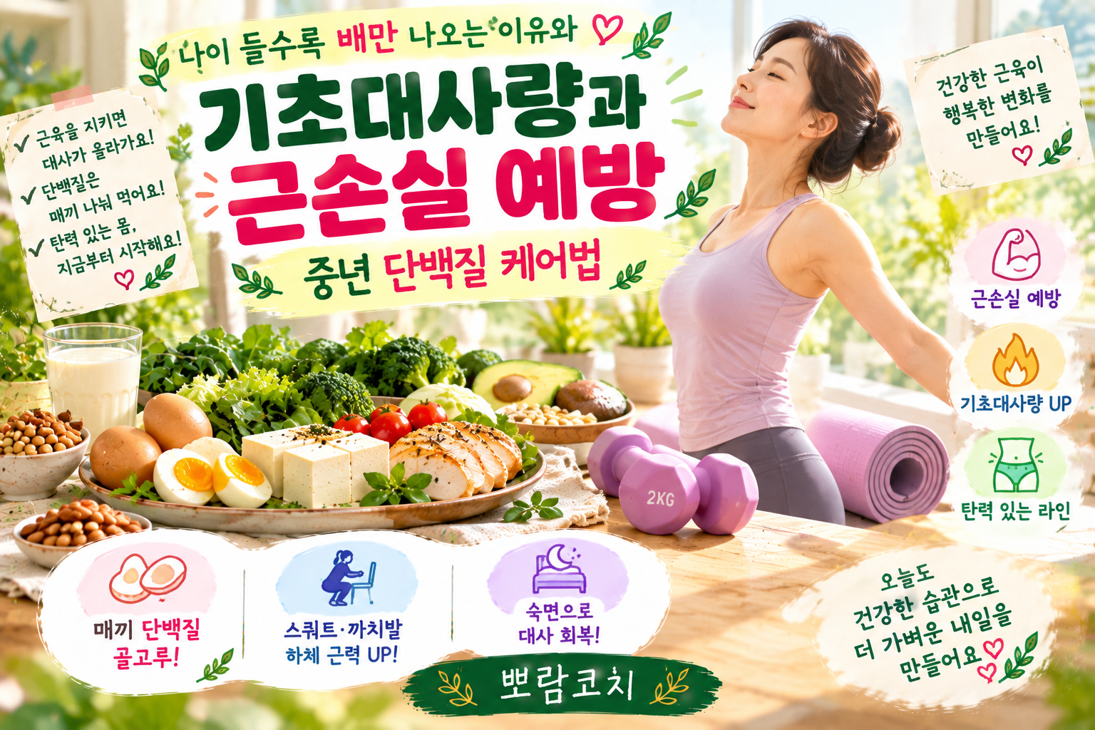 햇살이 비치는 창가에서 가볍고 탄력 있는 몸으로 환하게 미소 짓는 감성 이미지