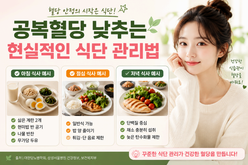 공복혈당 낮추는 현실적인 식단 관리법 이미지사진