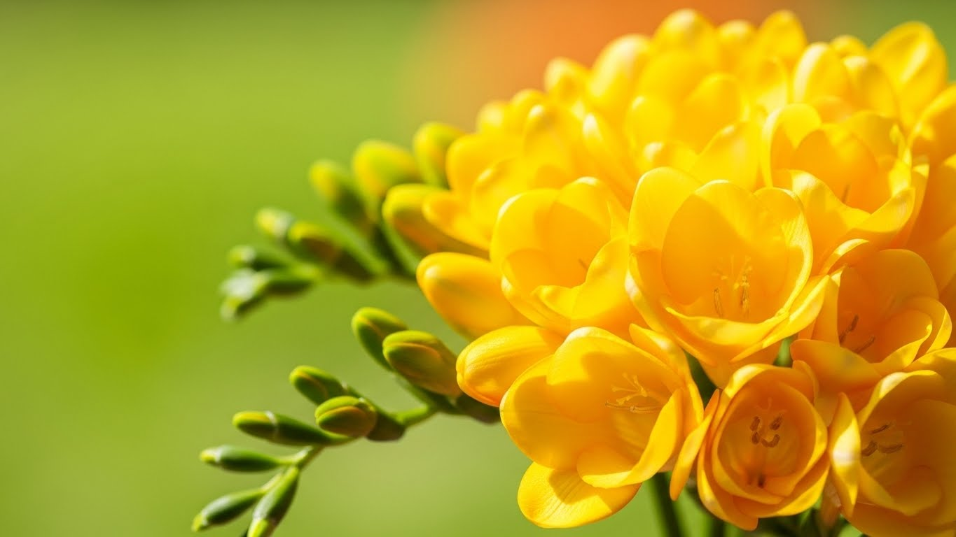 노란 프리지아 꽃말: '희망'과 '새로운 시작'을 전하는 최고의 선물