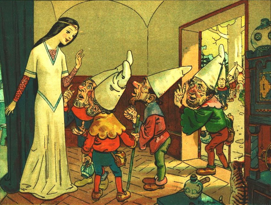 The dwarfs leave Snow White in charge [출처: 위키디피아]