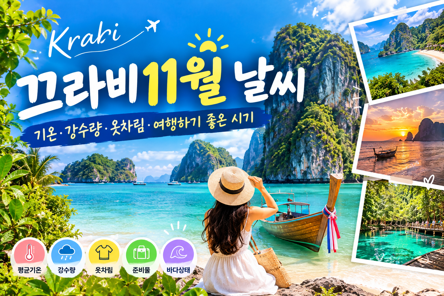 끄라비 11월 날씨 총정리｜기온&middot;강수량&middot;옷차림&middot;여행하기 좋은 시기