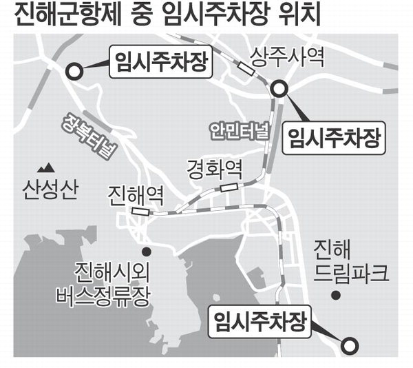 진해군항제 주차 (임시주차장)