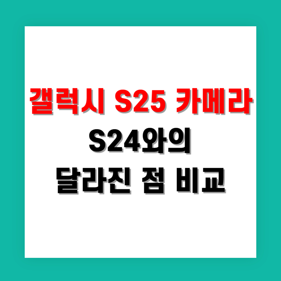 갤럭시 S25 카메라 S24와의 달라진 점 비교