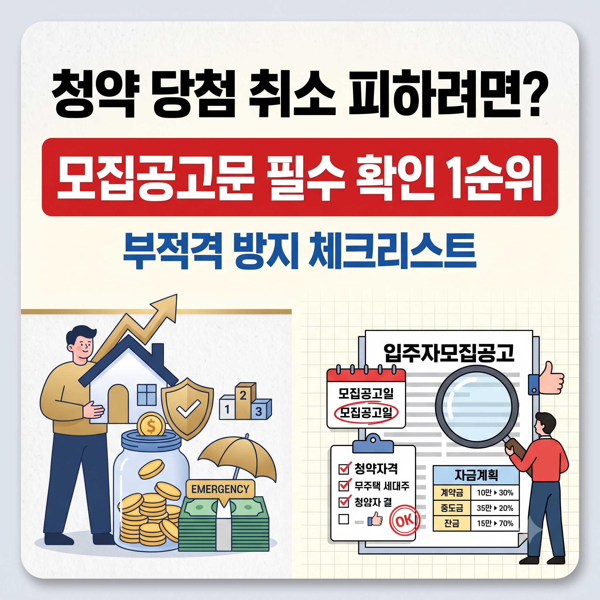 아파트 청약 당첨 취소 피하는 법: 입주자 모집공고문 필수 확인 항목 3가지