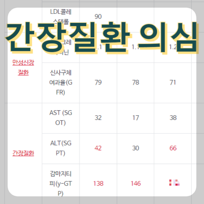 간장질환 의심 결과
