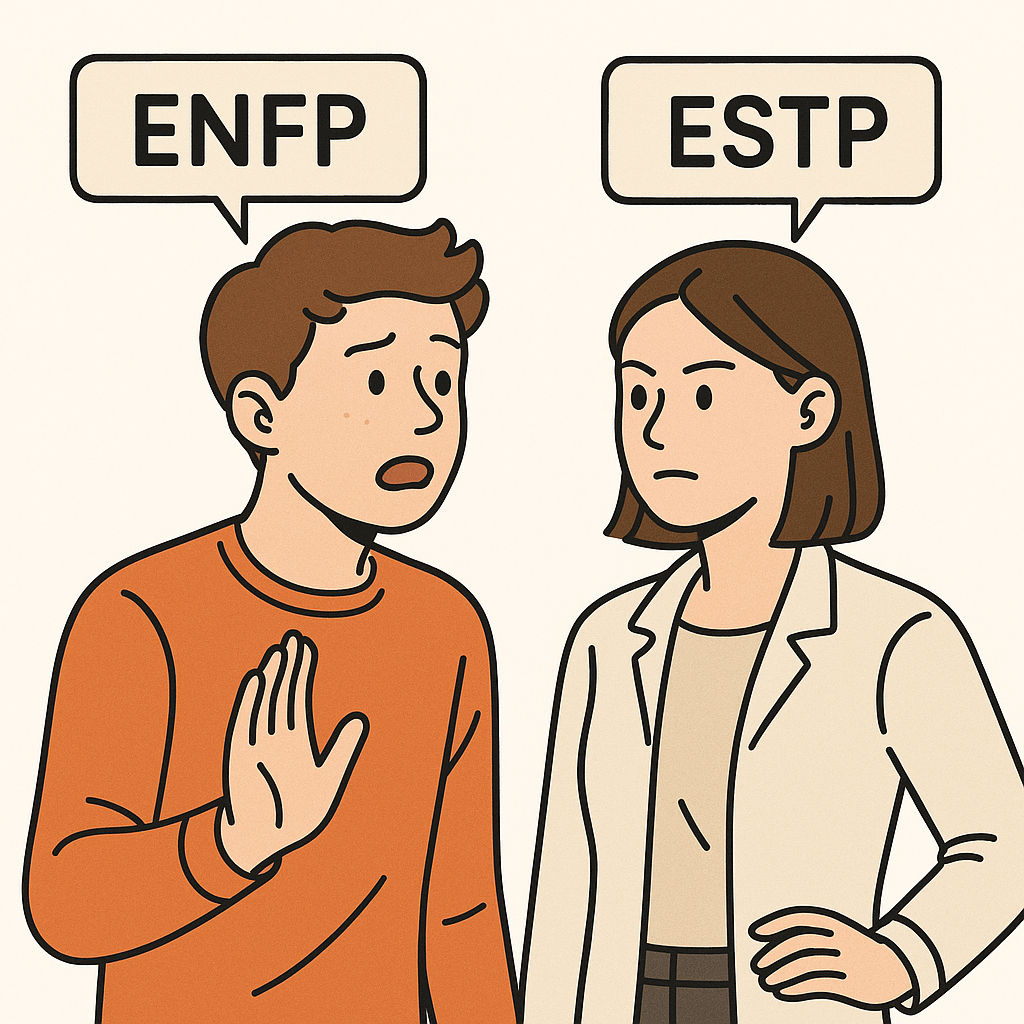 ENFP 남자와 ESTP 여자, 끌리지만 힘든 연애가 되는 이유