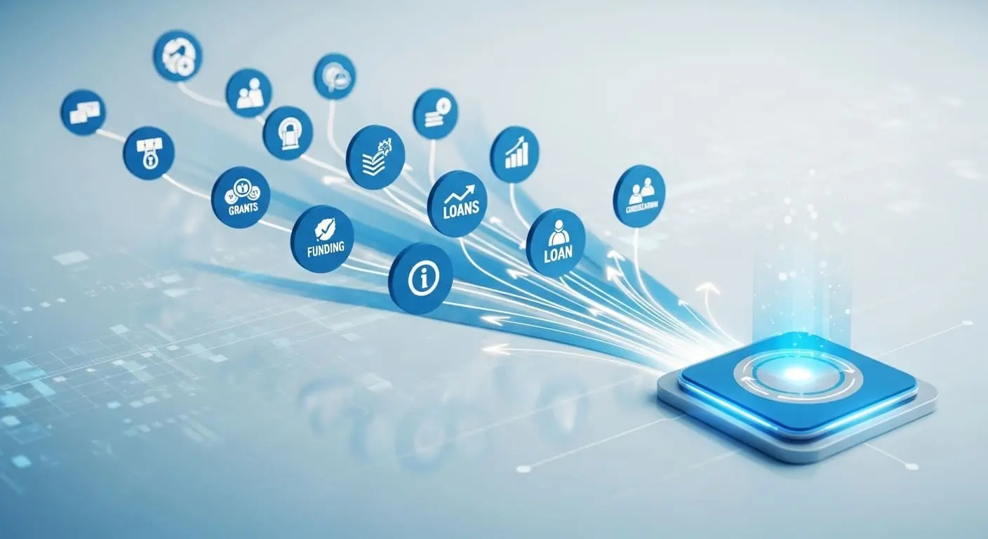 흩어진 정부 지원사업 정보들이 하나의 통합 플랫폼으로 모이는 모습