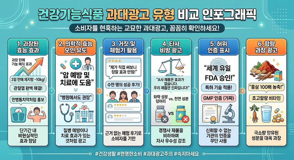 건강기능식품 과대광고 유형 비교