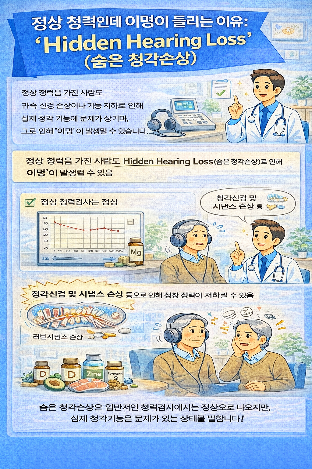 정상 청력인데 이명이 들리는 이유: ‘Hidden Hearing Loss’(숨은 청각손상) 설명