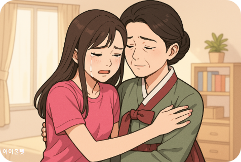 예진은 조용히 엄마를 껴안았다.