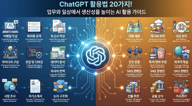 ChatGPT 활용법 20가지! 업무와 일상에서 생산성을 높이는 AI 활용 가이드
