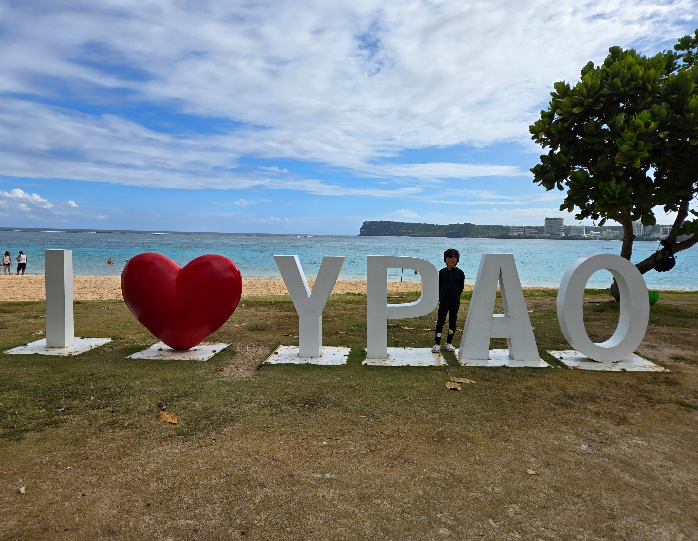 괌 이파오 비치 아이러브이파오 사인