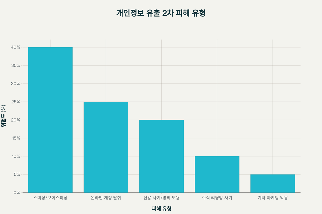 개인정보 유출 2차 피해 유형 그래프