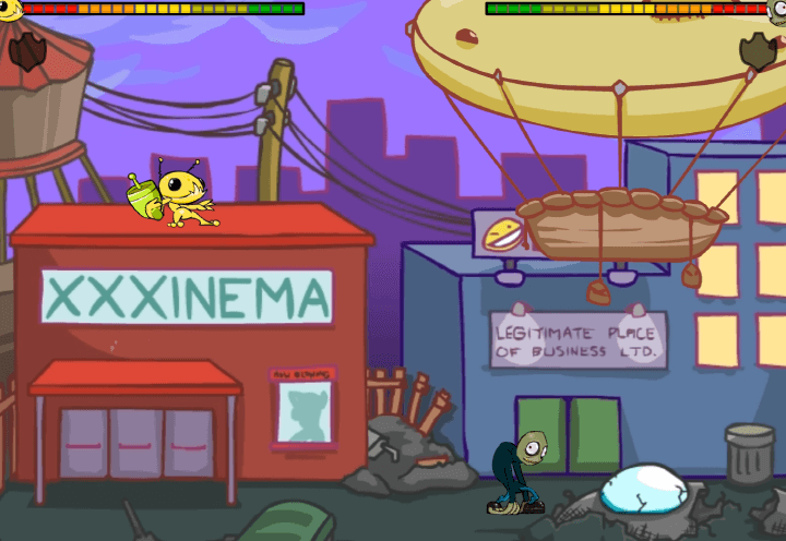 뉴그라운즈-럼블-플래시게임-시작-화면