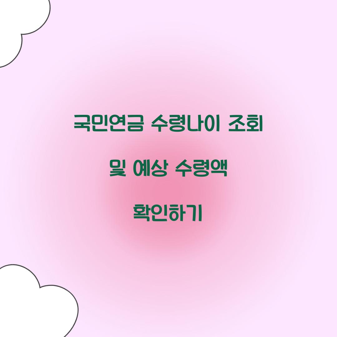 국민연금 수령나이 조회