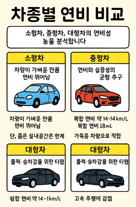 차종별 연비 비교