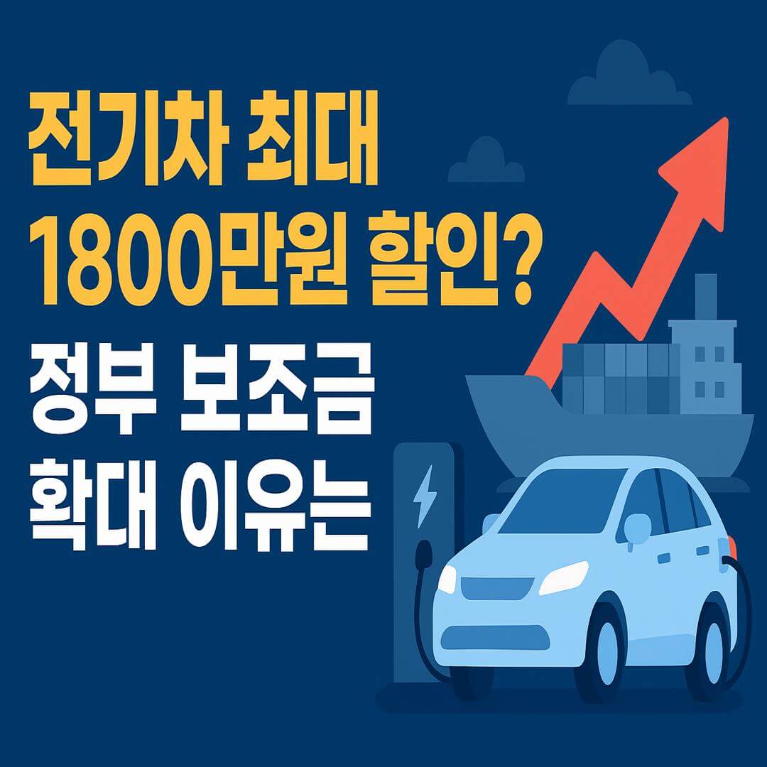 전기차 최대 1800만원 할인이라는 제목을 표현한 이미지