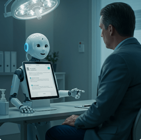 의료챗봇과 상담하는 남자